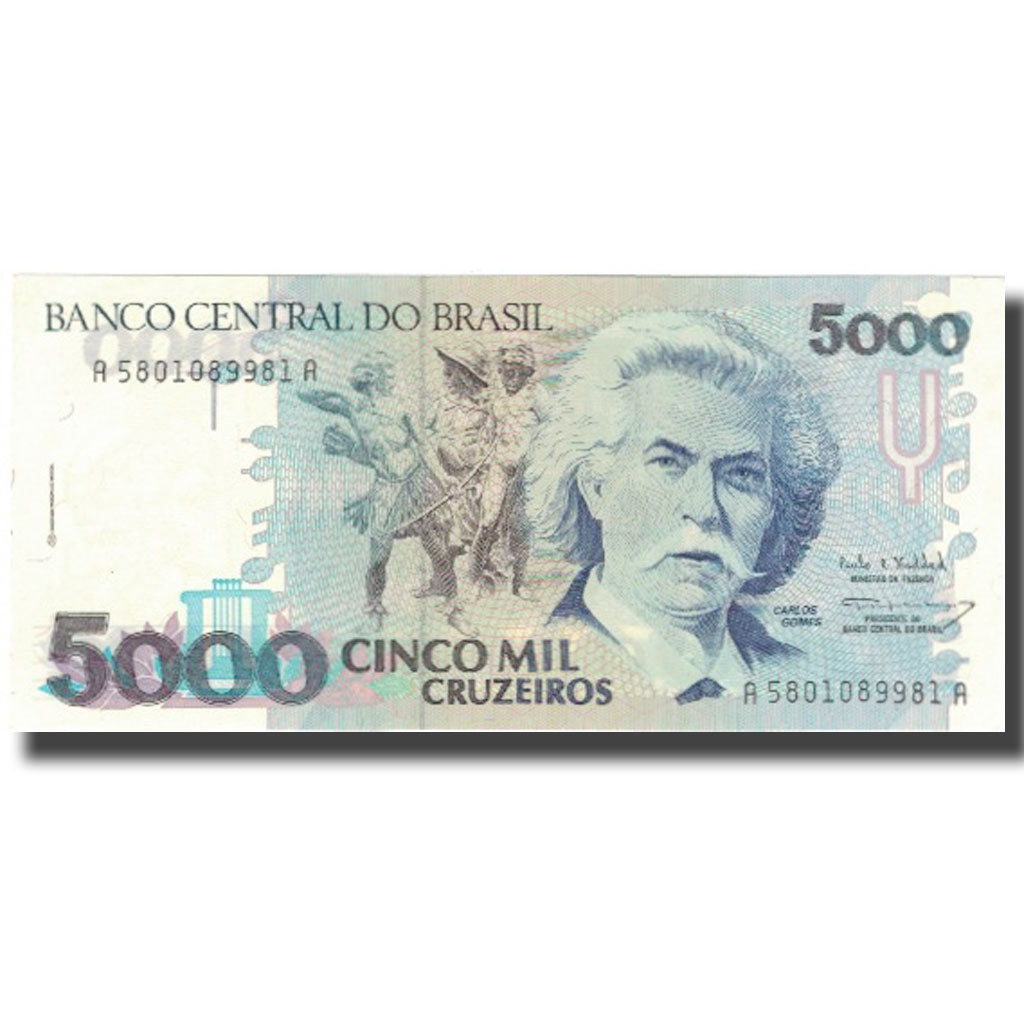 Geldschein, Brasilien, 5000 Cruzeiros, KM:232b, UNZ-