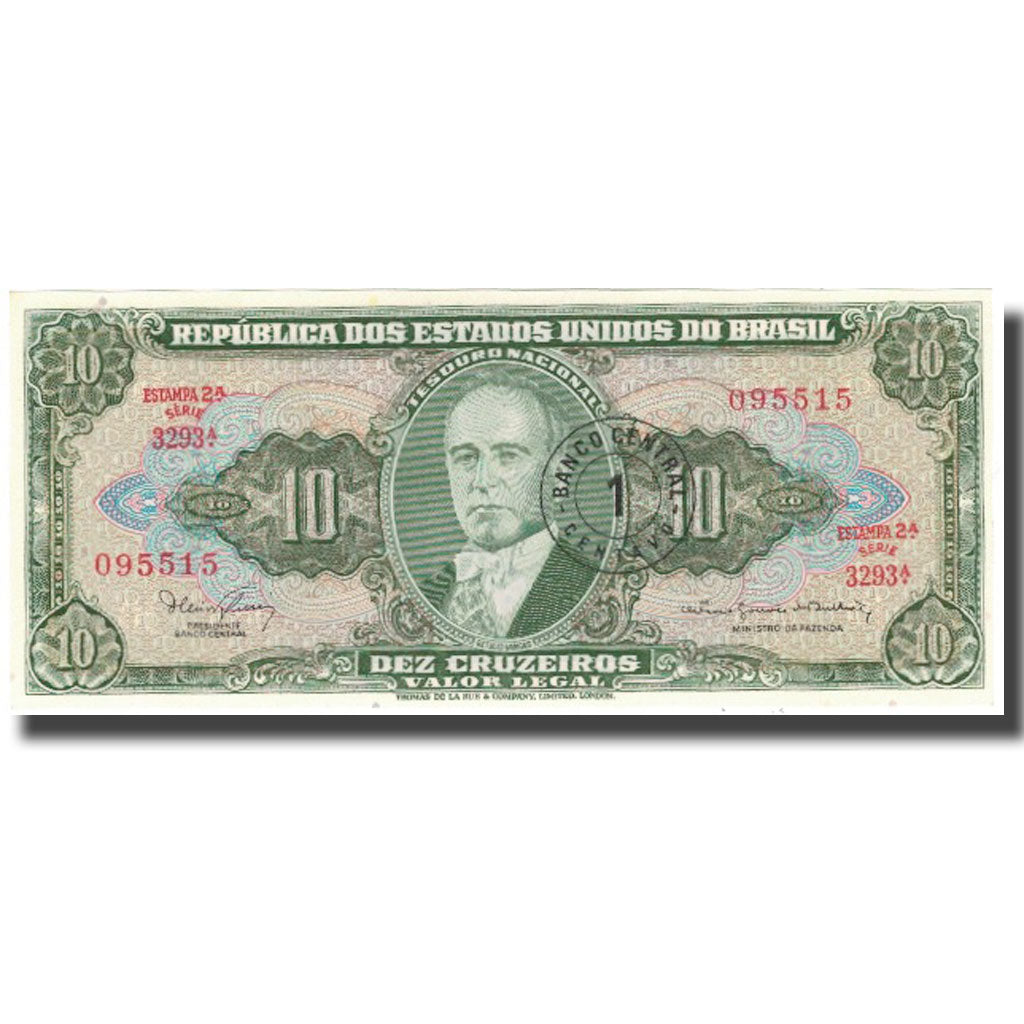 Geldschein, Brasilien, 1 Centavo on 10 Cruzeiros, KM:183a, UNZ-