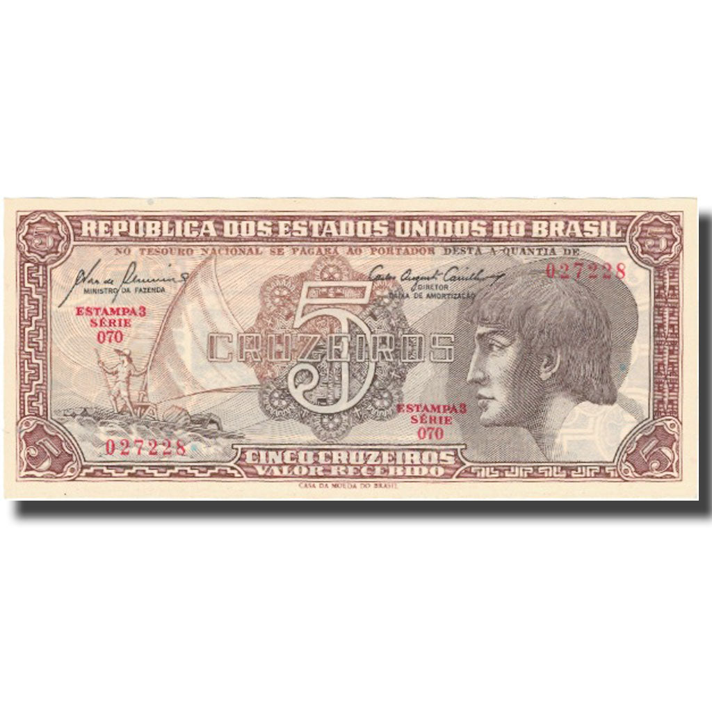 Nota, Brasil, 5 Cruzeiros, KM:166a, UNC(63)