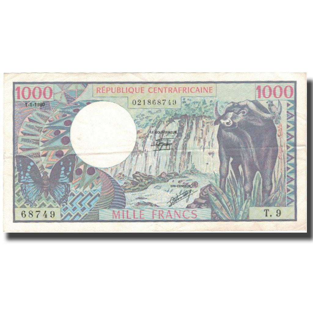Billet, République Centrafricaine, 1000 Francs, 1980, 1980-01-01, KM:10, TTB+