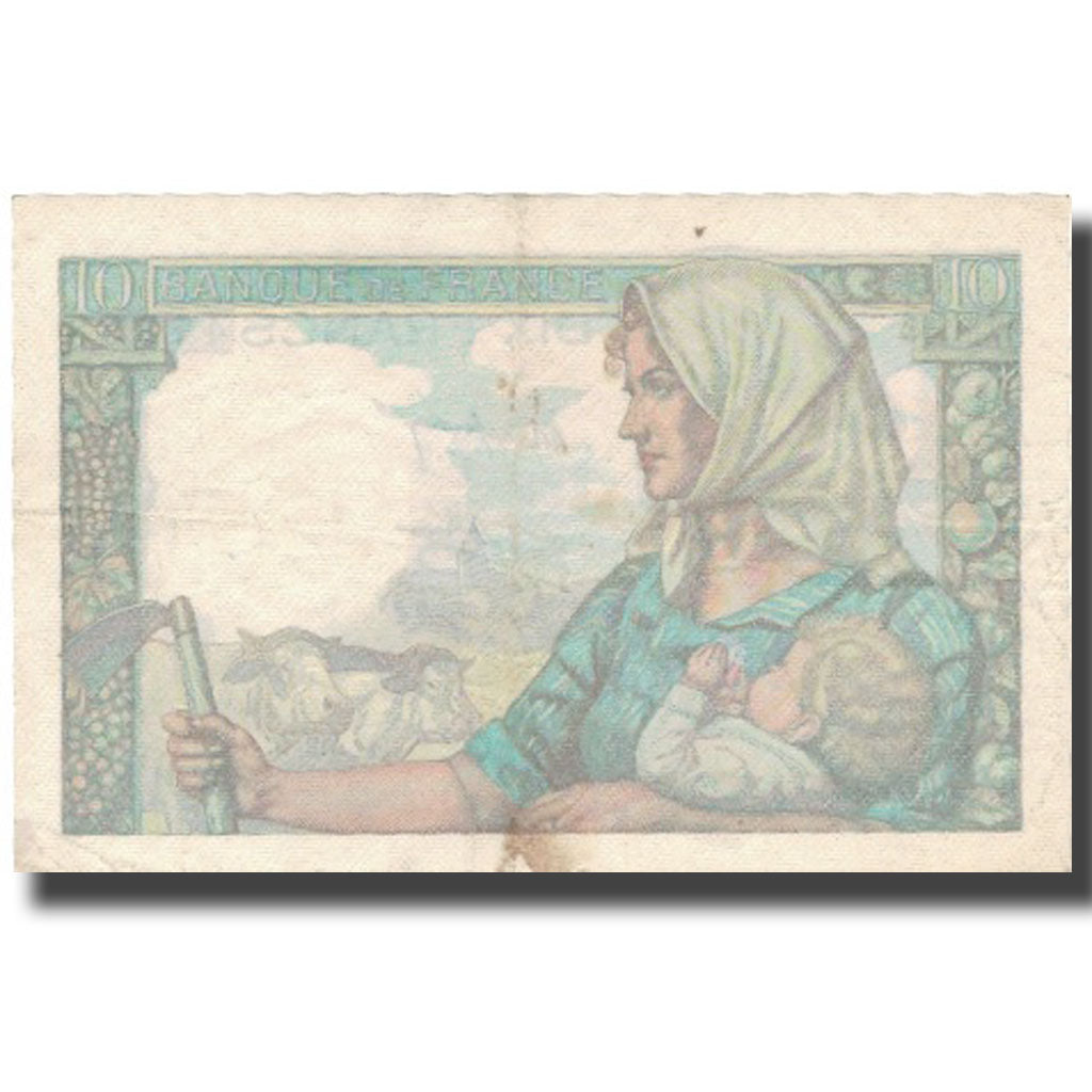 Francja, 10 Francs, Mineur, 1941, 1941-10-09, EF(40-45), Fayette:8.2, KM:99b