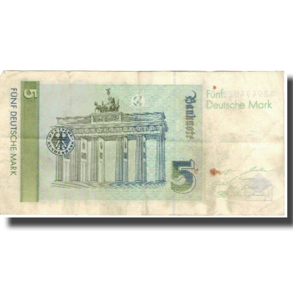 Billete, 5 Deutsche Mark, ALEMANIA - REPÚBLICA FEDERAL, 1991-08-01, KM:37, BC+