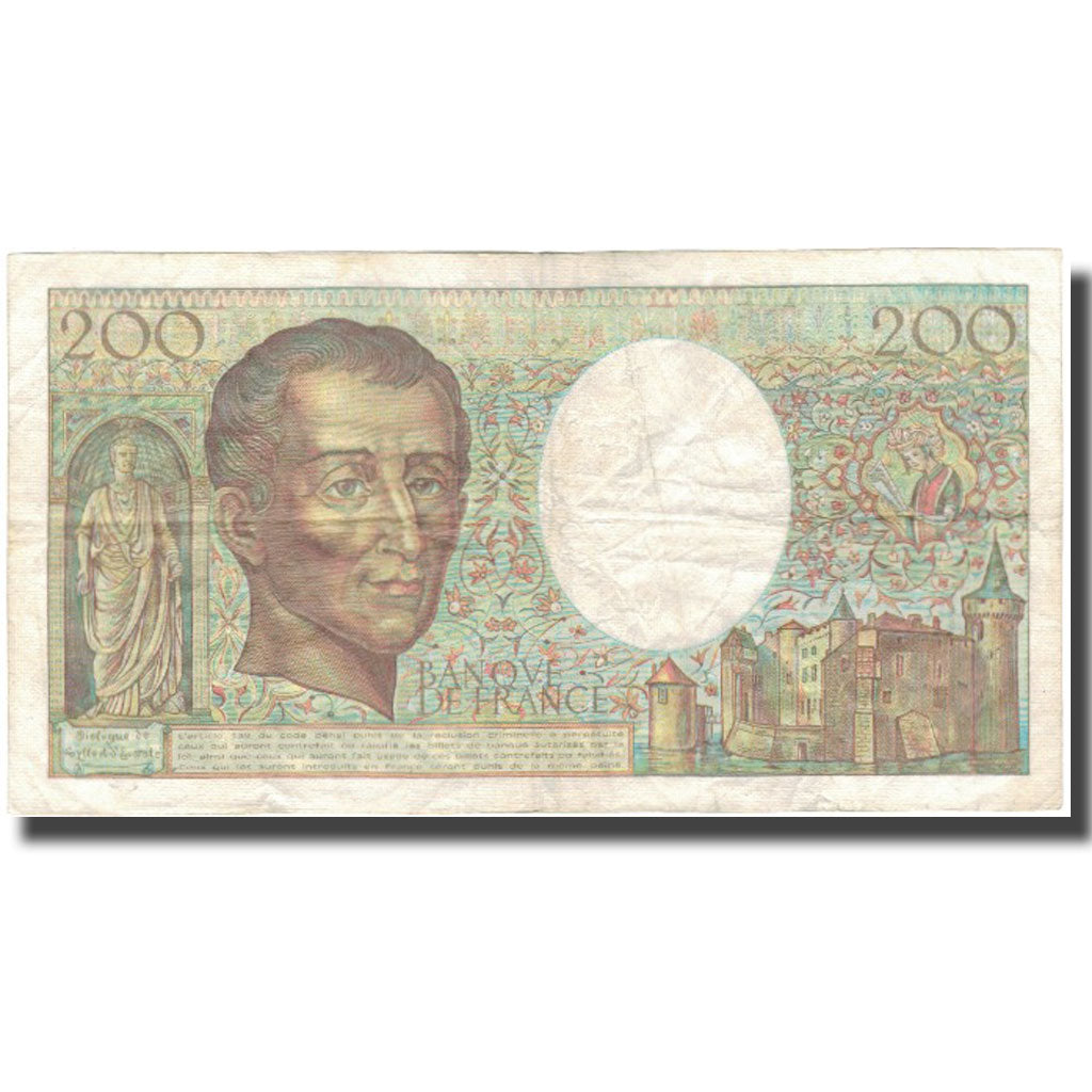 France, 200 Francs, Montesquieu, 1983, VF(20-25), Fayette:70.3, KM:155a