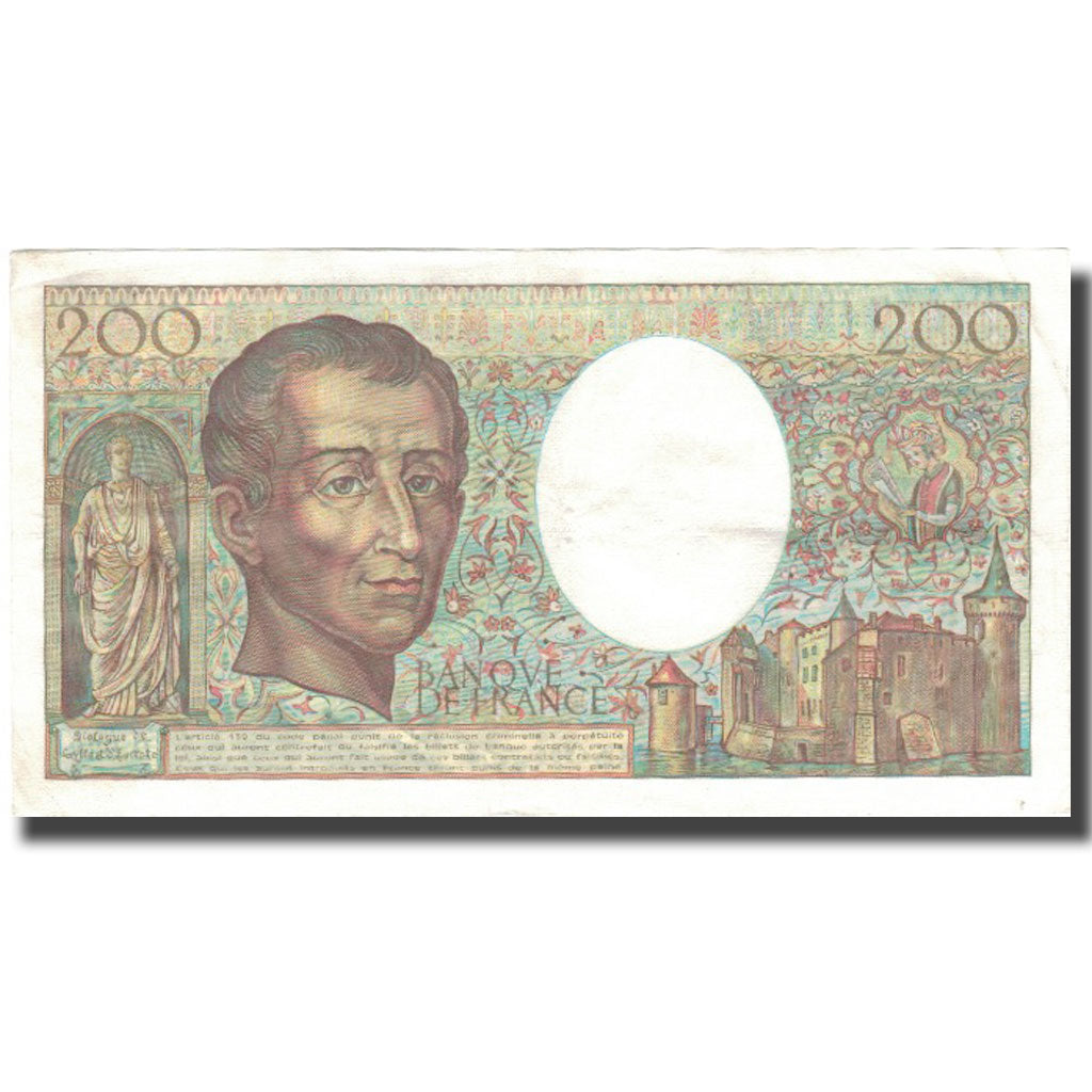 Francia, 200 Francs, Montesquieu, 1985, Undated (1985), BB, Fayette:70.5