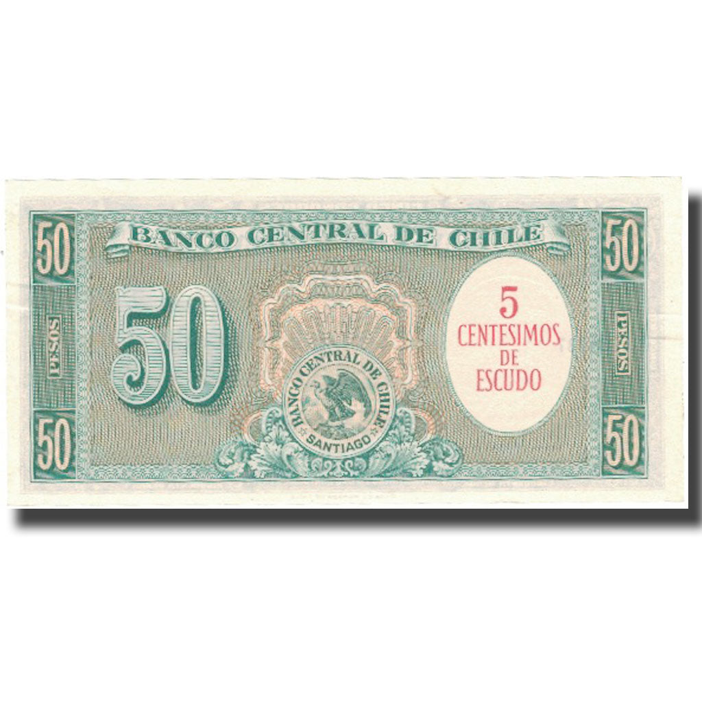 Billet, Chile, 5 Centesimos on 50 Pesos, KM:126b, SPL