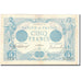 France, 5 Francs, Bleu, 1914, 1914-04-01, TB+, Fayette:02.22, KM:70