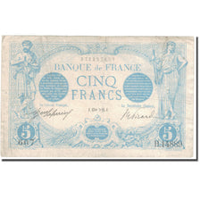 Francja, 5 Francs, Bleu, 1916, 1916-11-13, VF(20-25), Fayette:2.45, KM:70