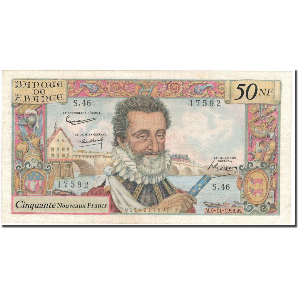 France, 50 Nouveaux Francs, Henri IV, 1959, 1959-11-05, TTB, Fayette:58.4