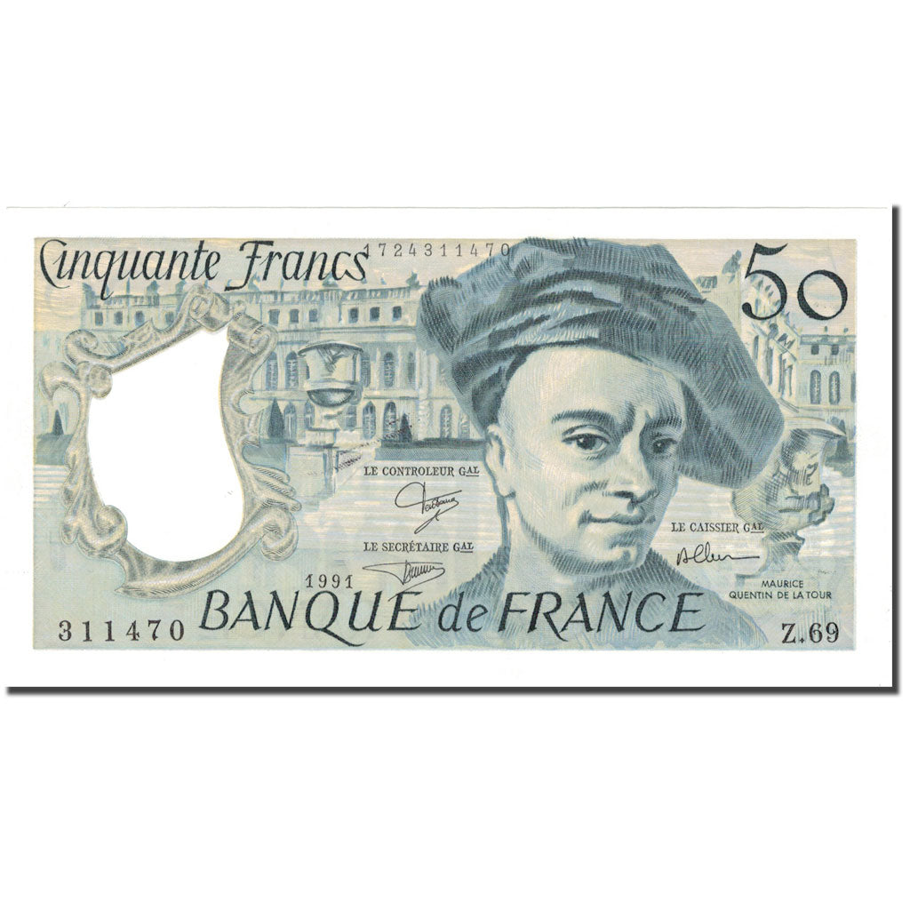 França, 50 Francs, Quentin de La Tour, 1991, 1991, UNC(65-70), Fayette:67.16