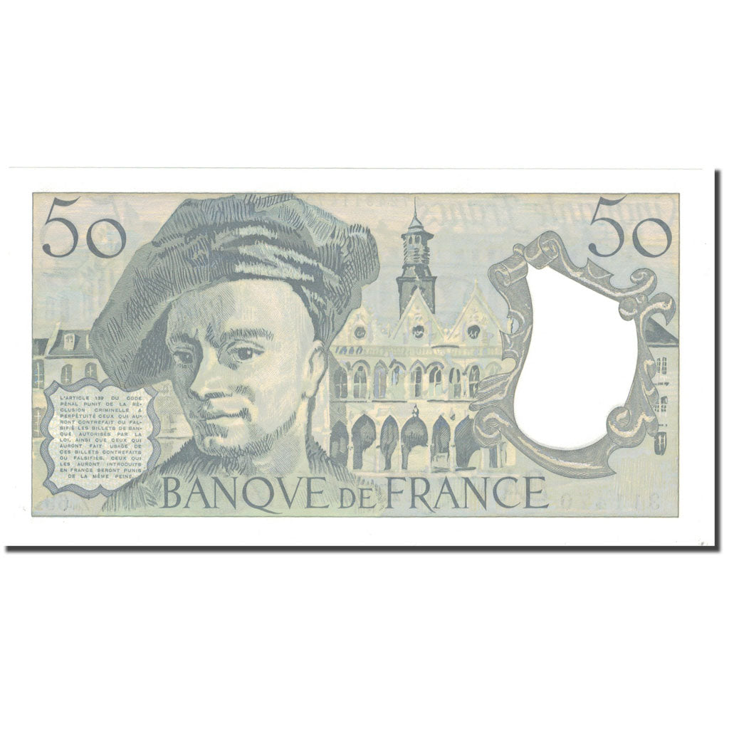França, 50 Francs, Quentin de La Tour, 1991, 1991, UNC(65-70), Fayette:67.16