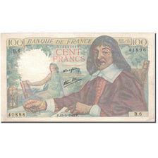 França, 100 Francs, Descartes, 1942, 1942-05-15, EF(40-45), Fayette:27.1