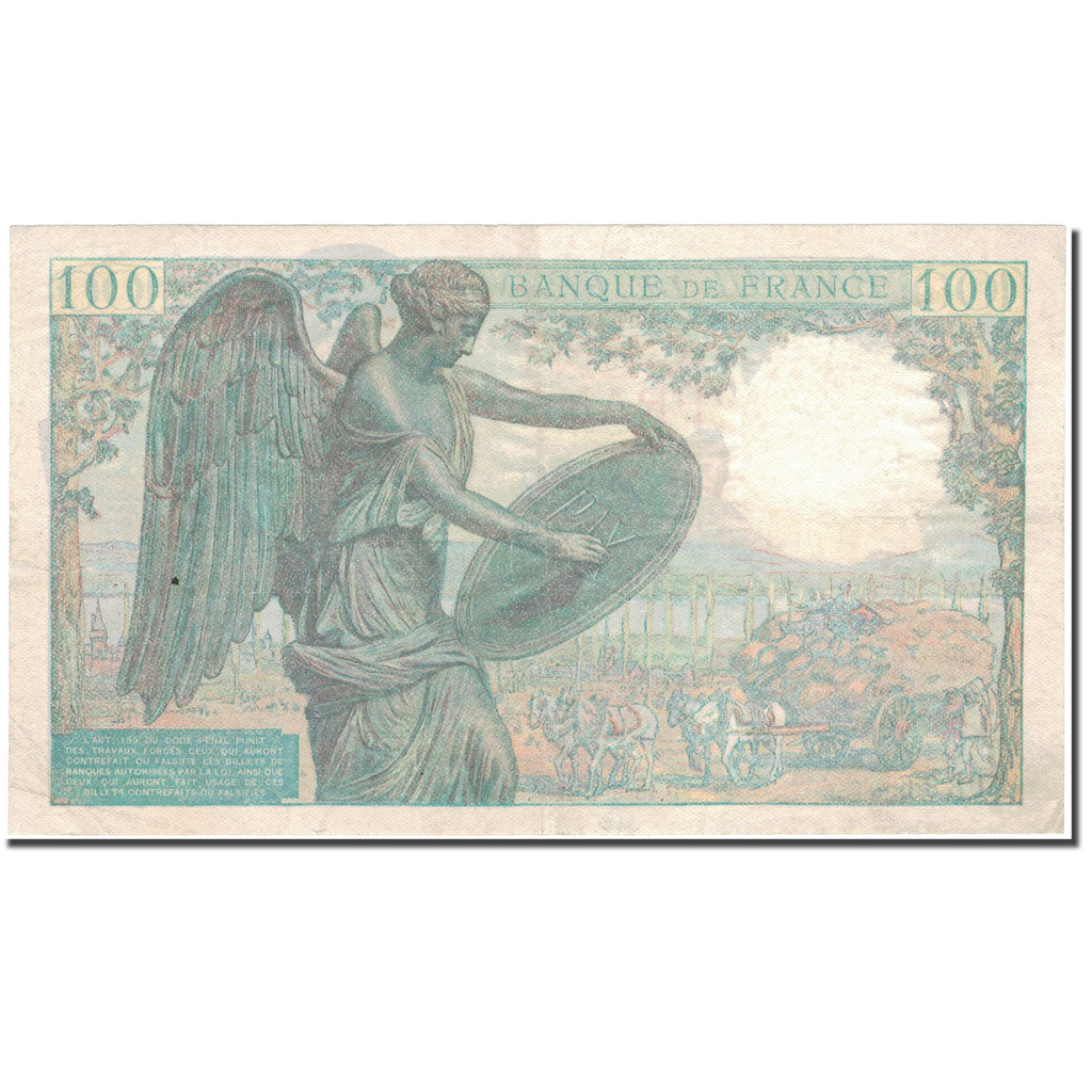 França, 100 Francs, Descartes, 1942, 1942-05-15, EF(40-45), Fayette:27.1