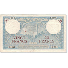 Banconote, Marocco, 20 Francs, 1941, 1941-11-14, KM:18b, MB+