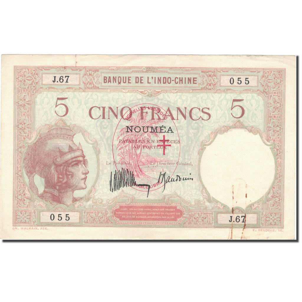 Banknote, New Hebrides, 5 Francs, 1926, Undated (1926), KM:4a, EF(40-45)