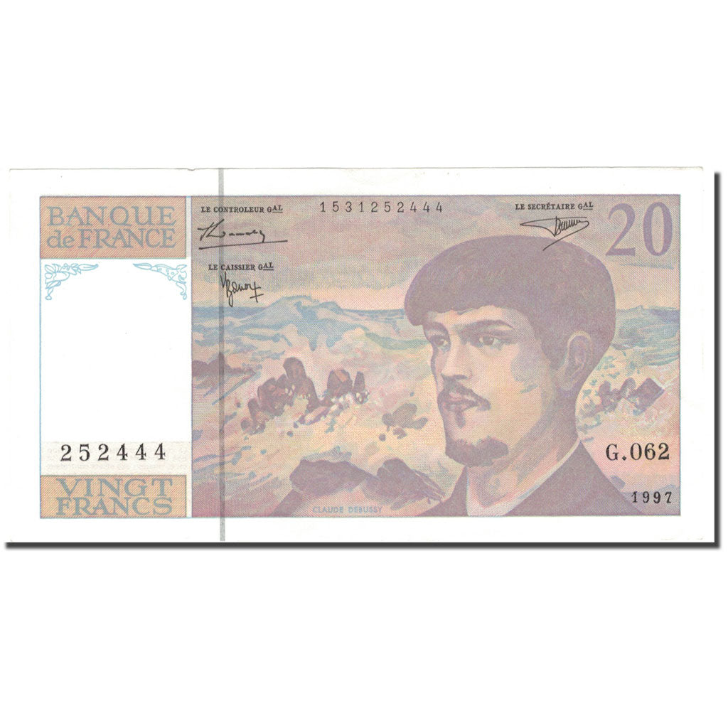 Francia, 20 Francs, Debussy, 1997, EBC, Fayette:66ter.02A62, KM:151i