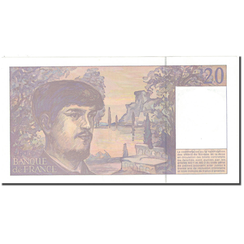 France, 20 Francs, Debussy, 1997, SPL, Fayette:66ter.02A62, KM:151i