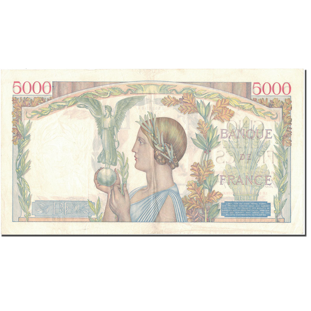France, 5000 Francs, Victoire, 1939, 1939-09-14, TTB+, Fayette:46.2, KM:97a