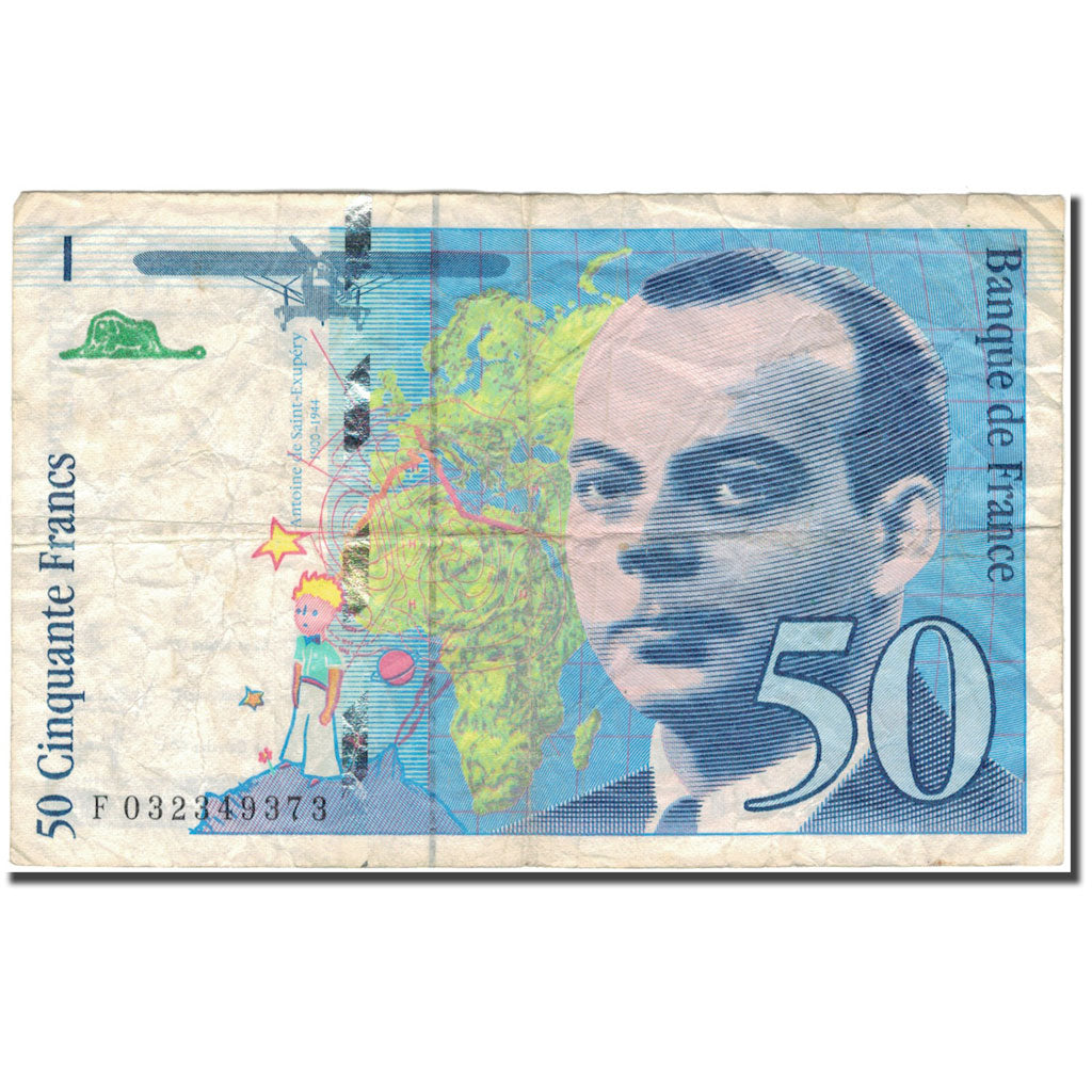 França, 50 Francs, St Exupéry, 1997, VF(20-25), Fayette:73.4, KM:157Ad