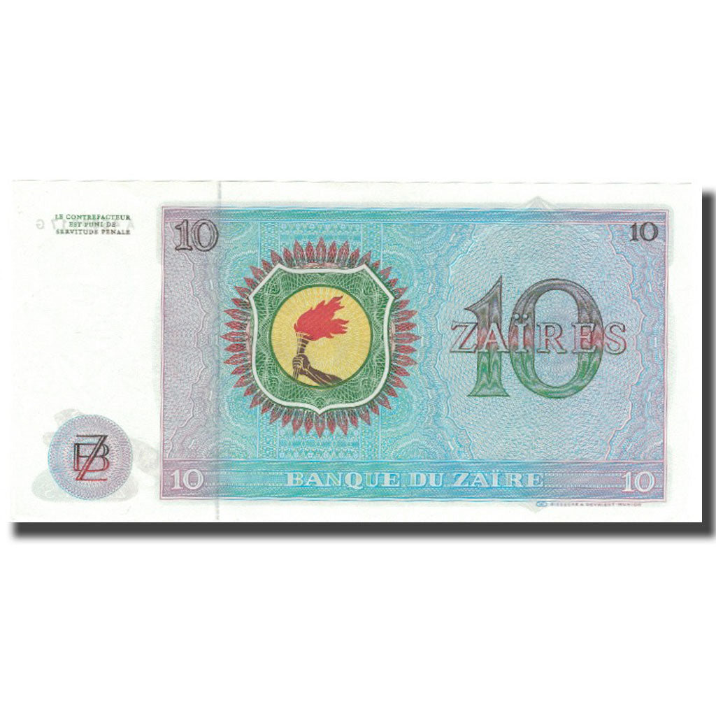 Biljet, Zaïre, 10 Zaïres, 1977, 1977-10-27, NIEUW