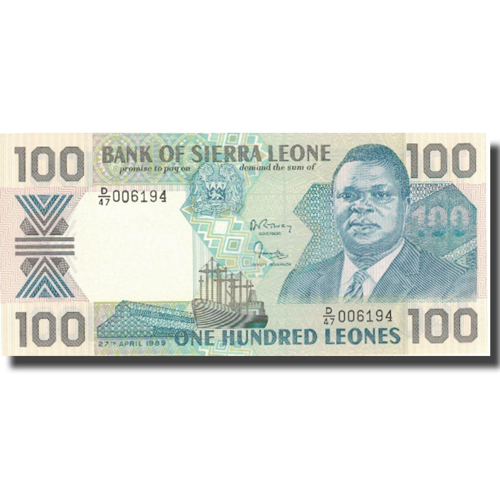Banconote, Sierra Leone, 100 Leones, 1989, 1989-04-27, KM:18b, FDS