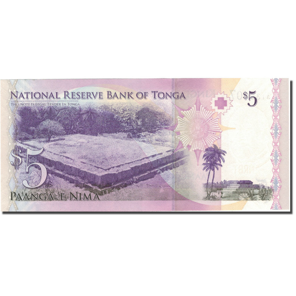 Banknote, Tonga, 5 Pa'anga, 2008, 2008, KM:39, UNC(65-70)