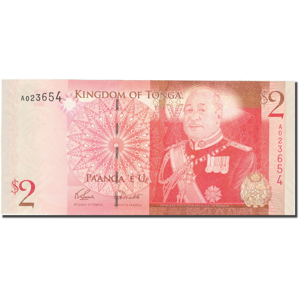Geldschein, Tonga, 2 Pa'anga, 2008, 2008, KM:38, UNZ