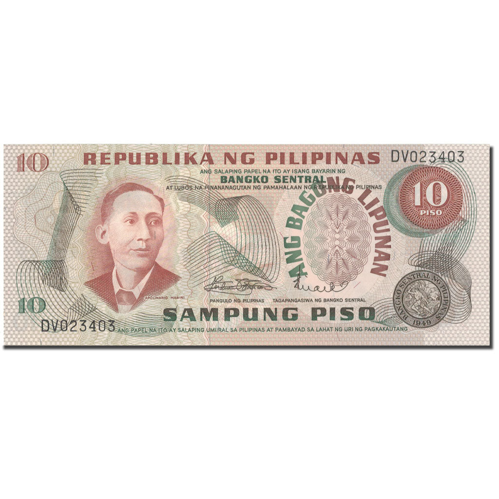 Banconote, Filippine, 10 Piso, KM:154a, FDS