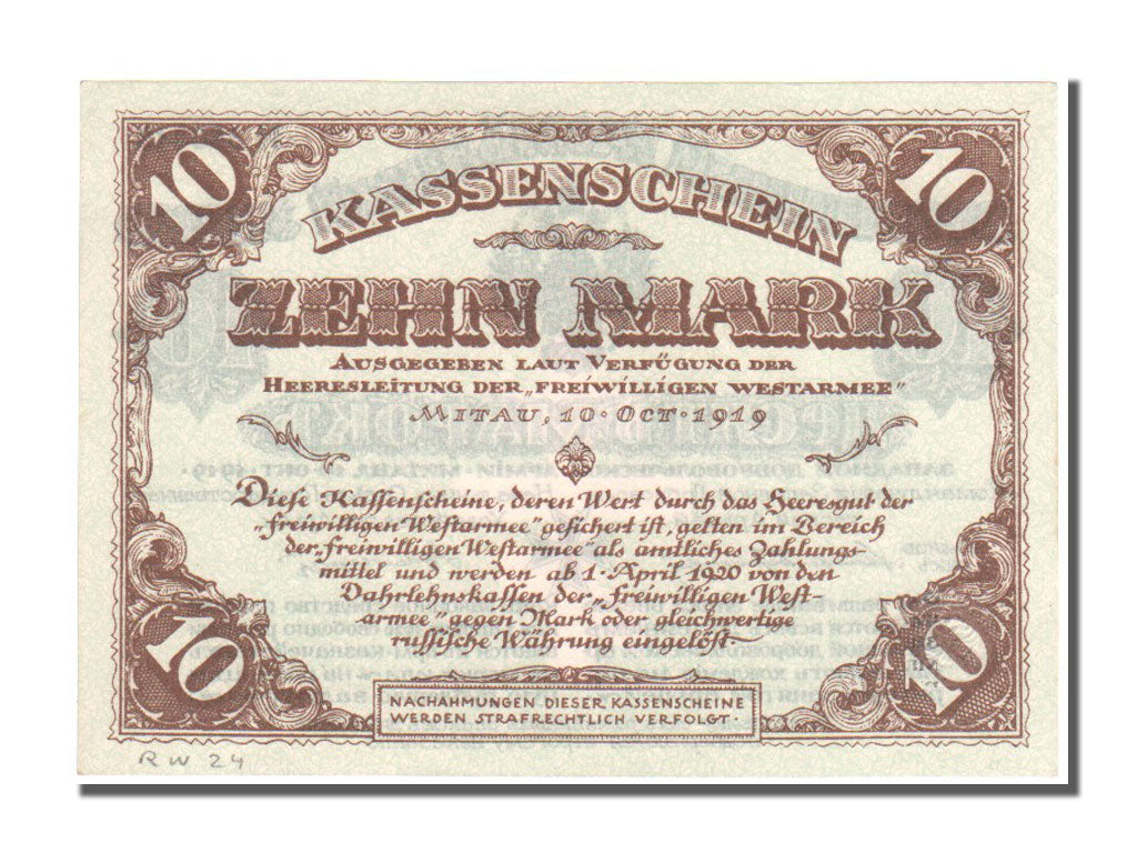 Banconote, Russia, 10 Mark, 1919, 1919-10-10, FDS