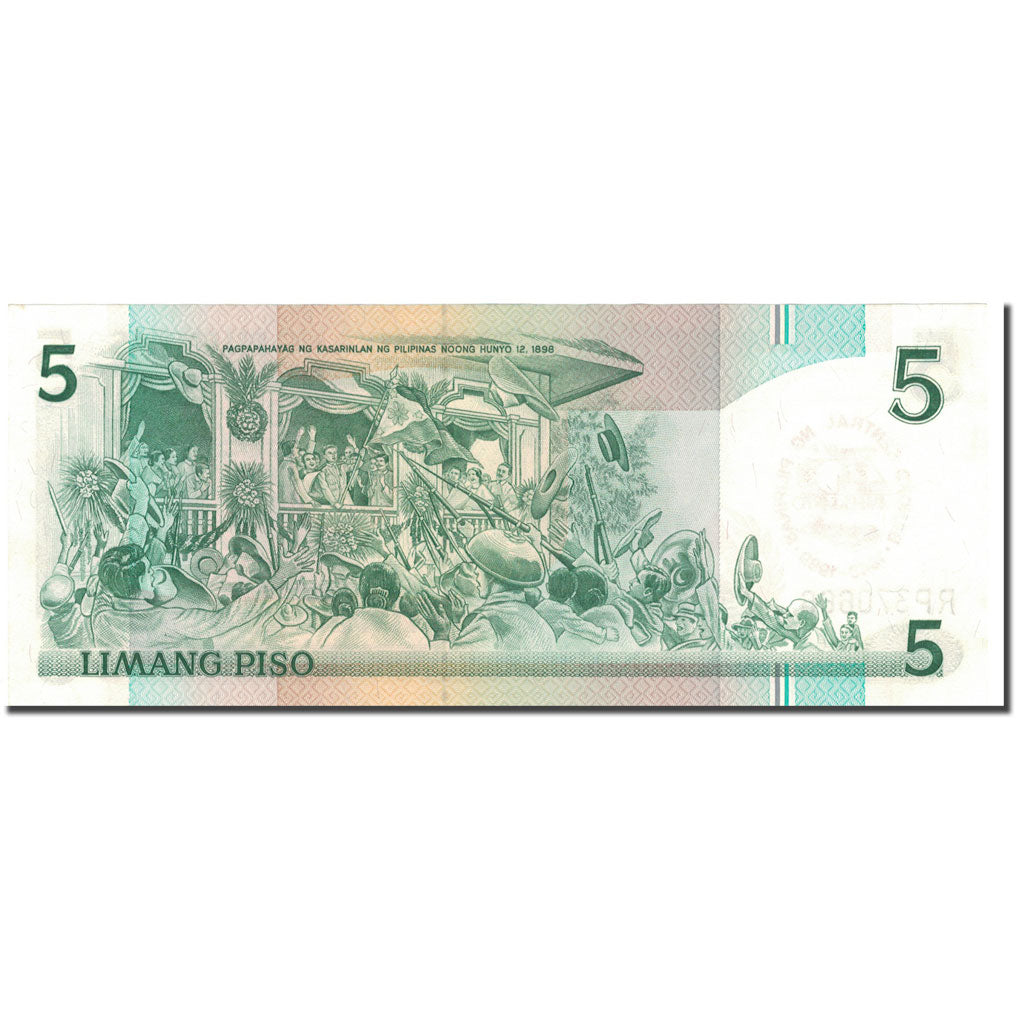 Geldschein, Philippinen, 5 Piso, 1989, 1989, KM:177a, UNZ-