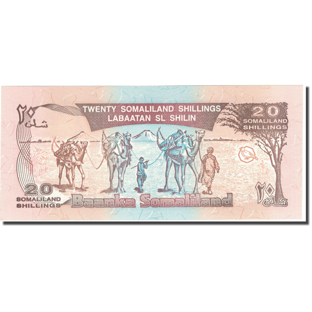 Banknote, Somaliland, 20 Shillings = 20 Shilin, 1994, 1994, KM:3a, UNC(65-70)