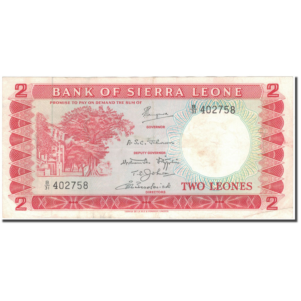 Billete, 2 Leones, Sierra Leona, KM:2d, MBC