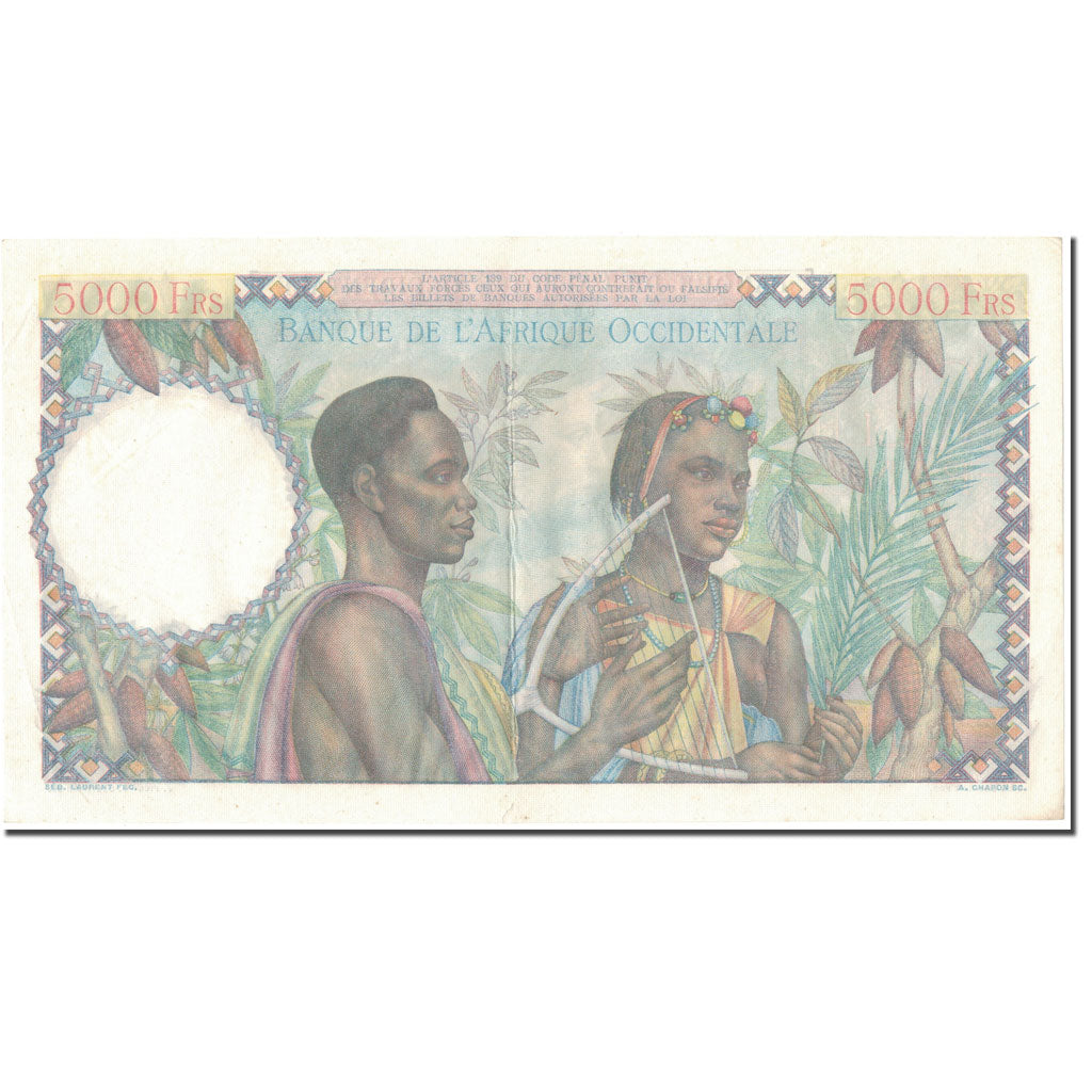 Geldschein, French West Africa, 5000 Francs, 1950, 1946-12-22, KM:43, SS+