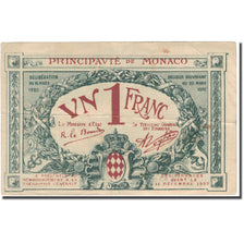 Billete, Mónaco, 1 Franc, Blason, 1920, 1920-03-20, MBC