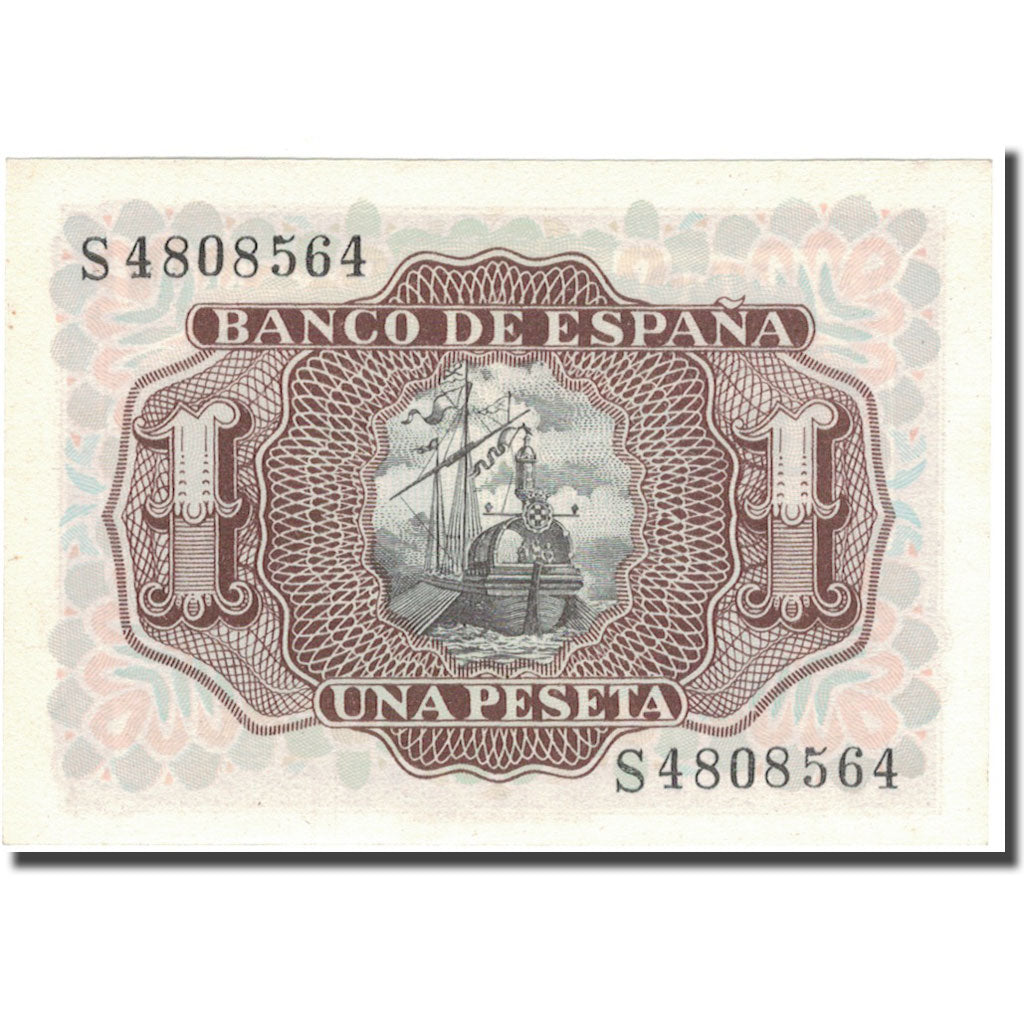 Banknote, Spain, 1 Peseta, 1953, 1953-07-22, KM:144a, UNC(63)