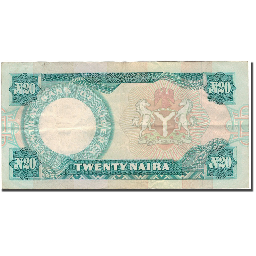 Geldschein, Nigeria, 20 Naira, 1984, Undated (1984), KM:26c, S+