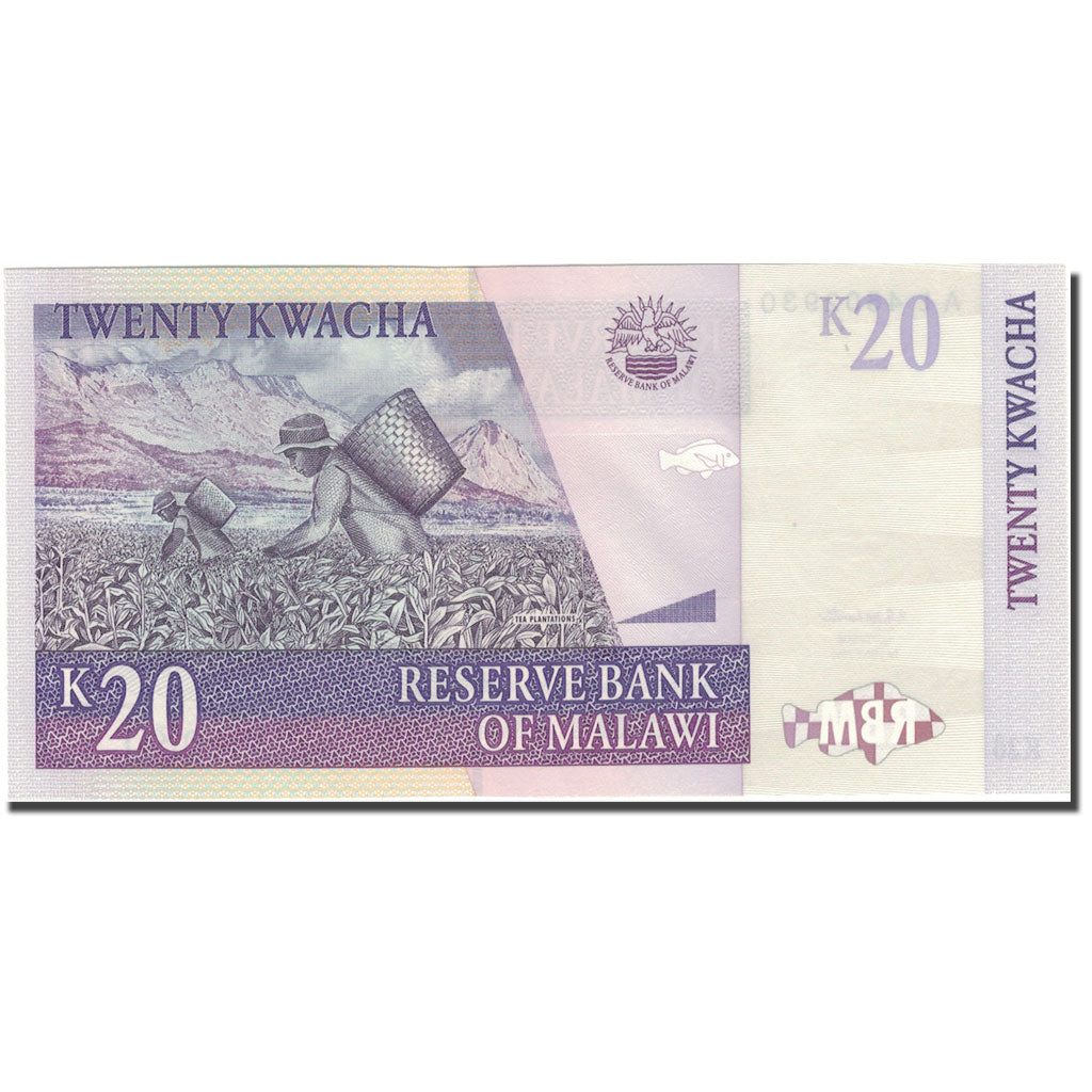 Banknot, Malawi, 20 Kwacha, 2004, 2004-06-01, KM:52a, UNC(63)