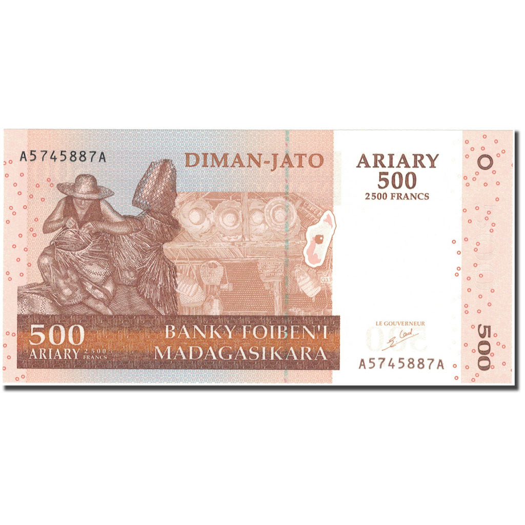 Nota, Madagáscar, 500 Ariary, 2004, KM:88a, UNC(64)