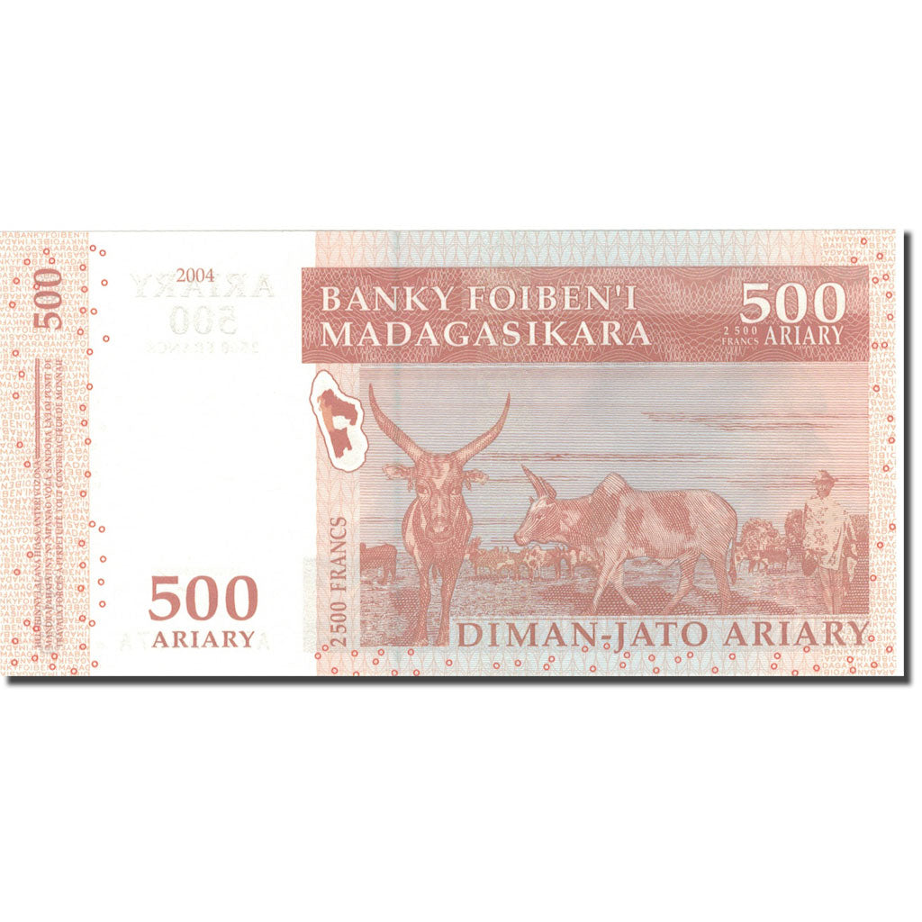 Nota, Madagáscar, 500 Ariary, 2004, KM:88a, UNC(64)