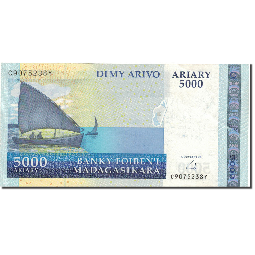 Geldschein, Madagascar, 5000 Ariary, KM:84, VZ+