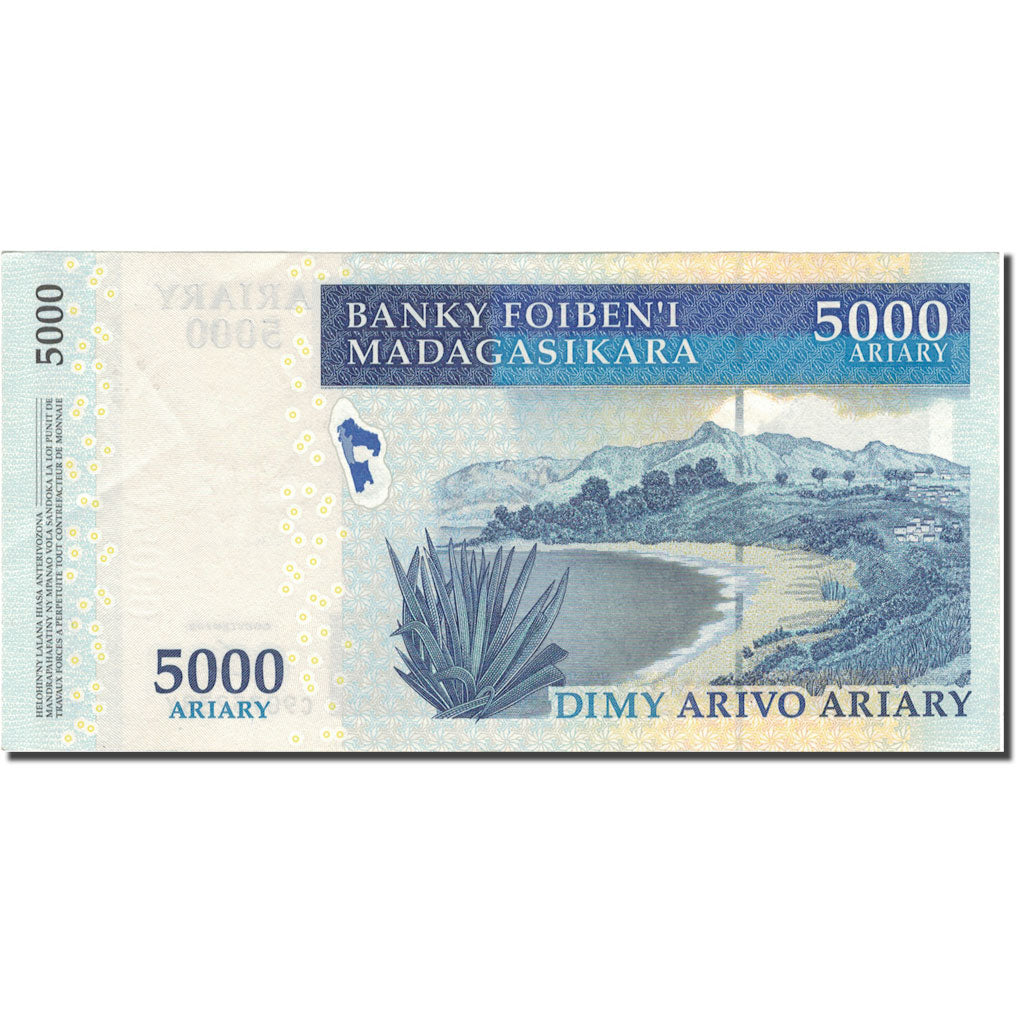 Geldschein, Madagascar, 5000 Ariary, KM:84, VZ+