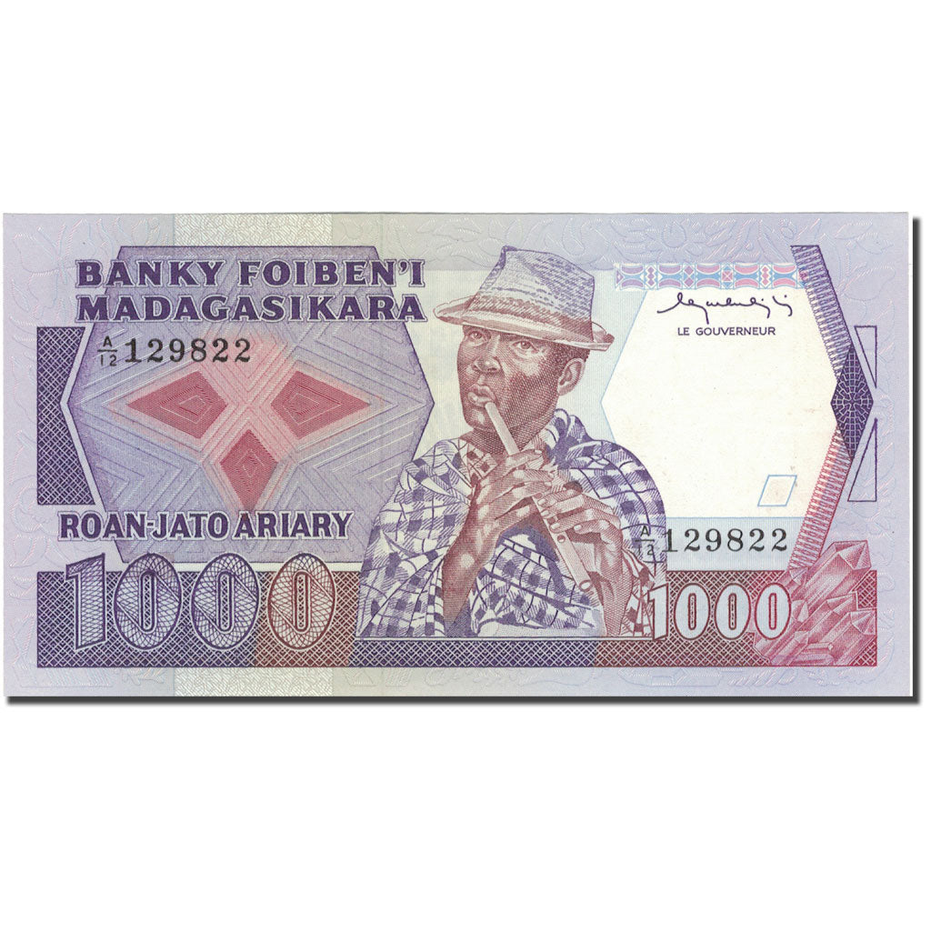 Geldschein, Madagascar, 1000 Francs = 200 Ariary, KM:72a, UNZ-