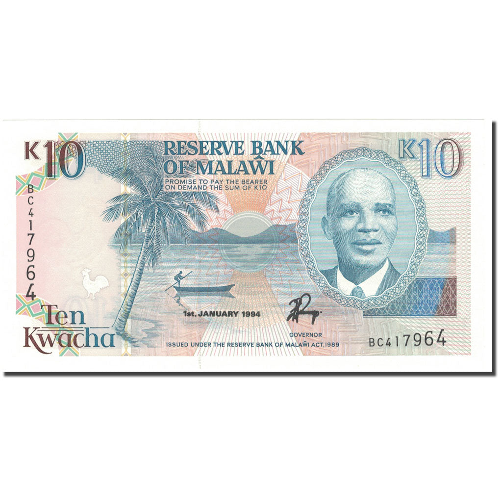Billet, Malawi, 10 Kwacha, 1994, 1994-01-01, KM:25c, NEUF