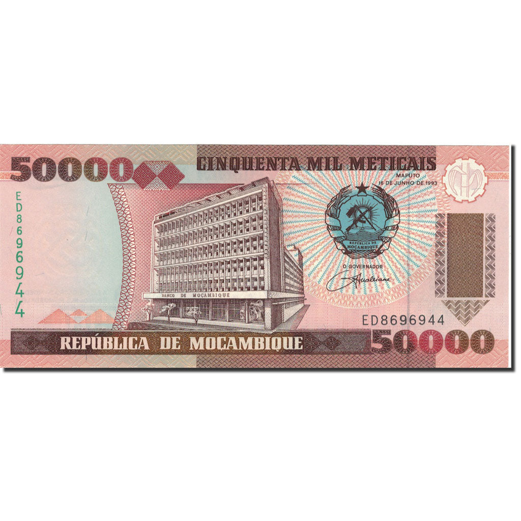 Nota, Moçambique, 50,000 Meticais, 1993, 1993-06-16, KM:138, UNC(65-70)