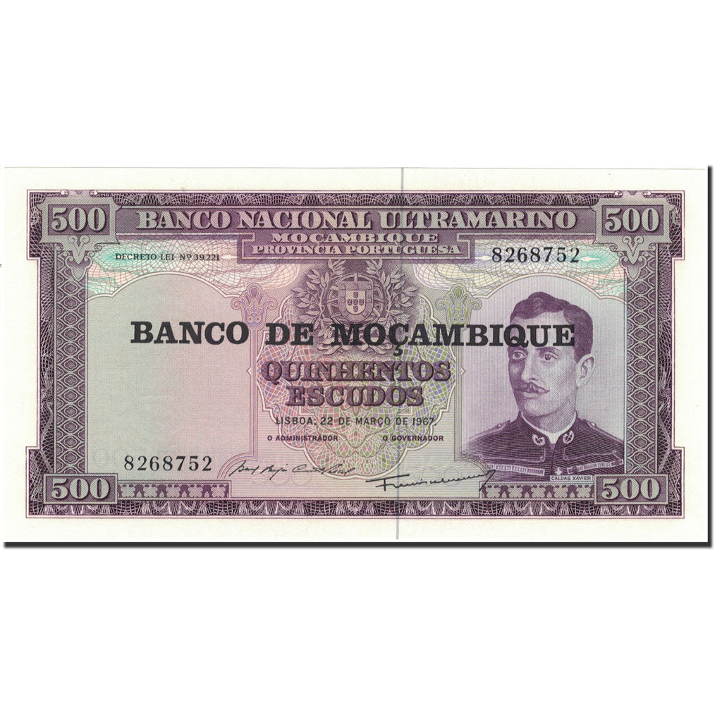 Nota, Moçambique, 500 Escudos, 1967, 1967-03-22, KM:118a, UNC(60-62)