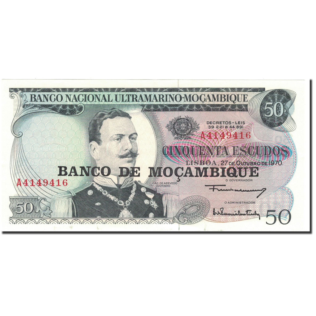 Nota, Moçambique, 50 Escudos, 1970, 1970-10-27, KM:111, UNC(65-70)