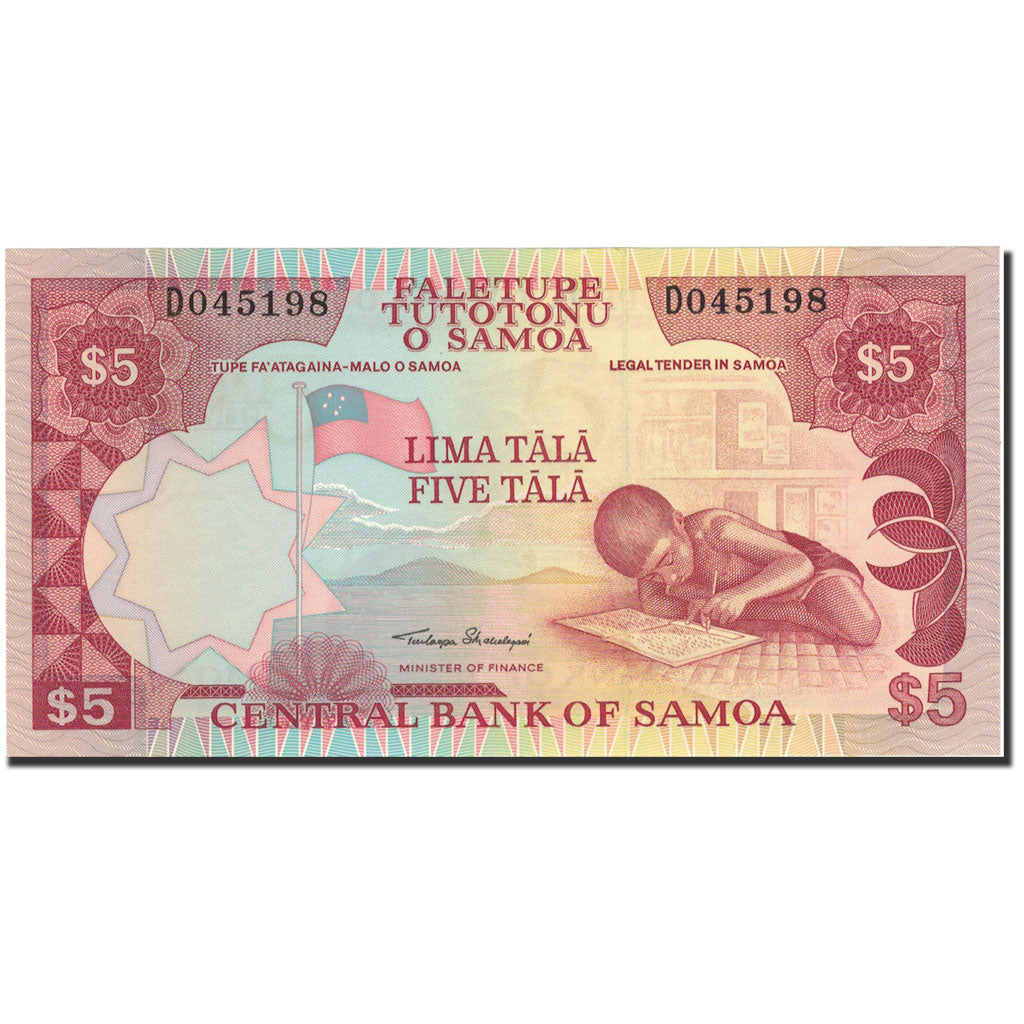 Banconote, Samoa Occidentale, 5 Tala, Undated (1985), KM:26, FDS