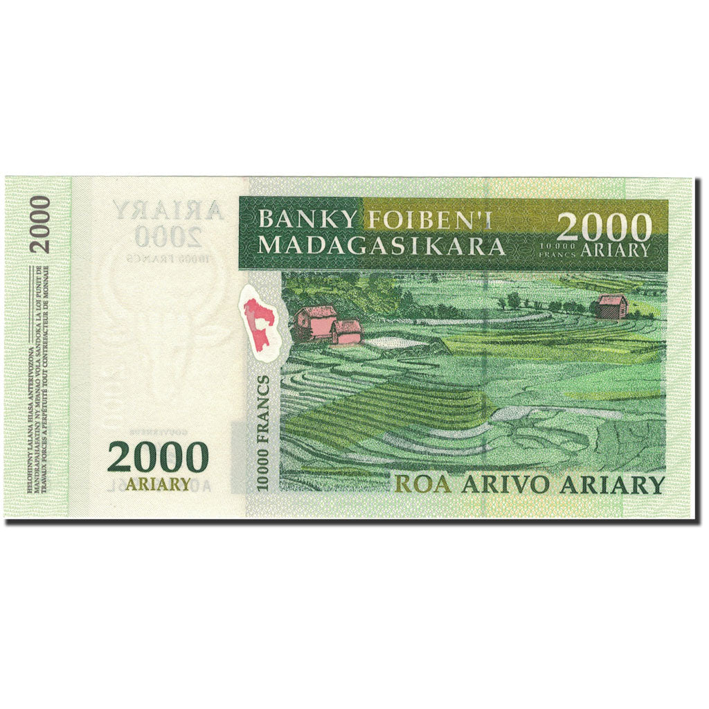 Billet, Madagascar, 2000 Ariary, 2006, KM:90a, NEUF