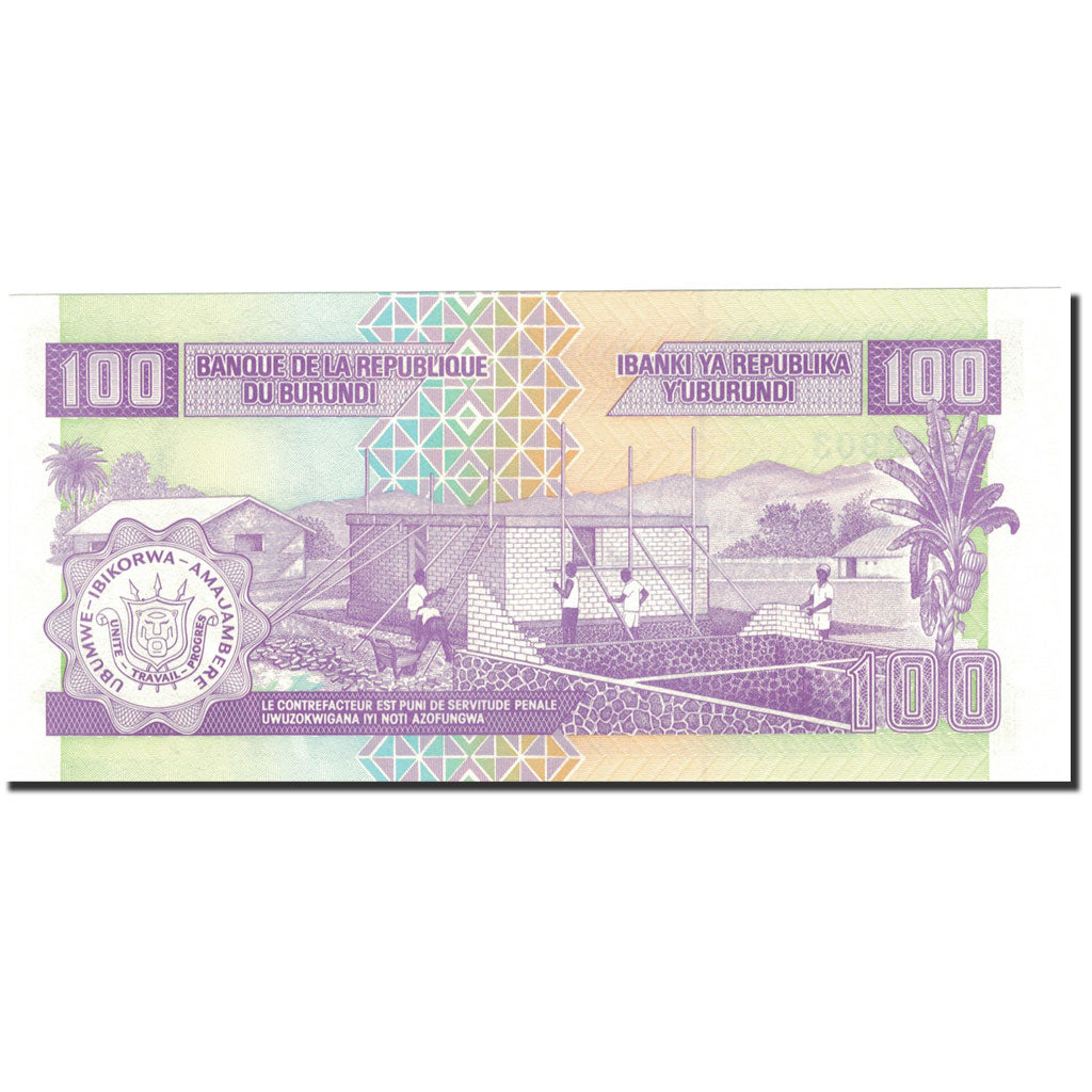 Billete, 100 Francs, 2004, Burundi, 2004-05-01, KM:37D, SC+