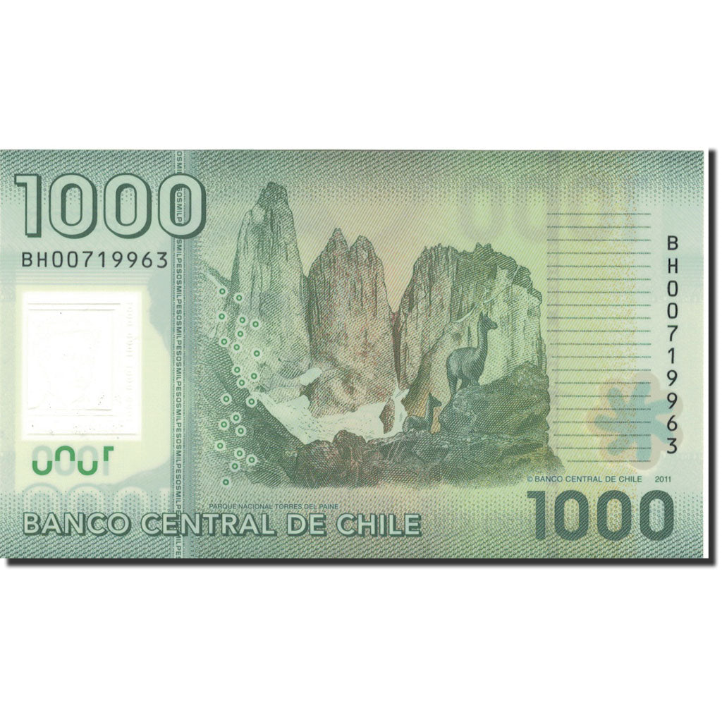 Geldschein, Chile, 1000 Pesos, 2010, KM:161, UNZ