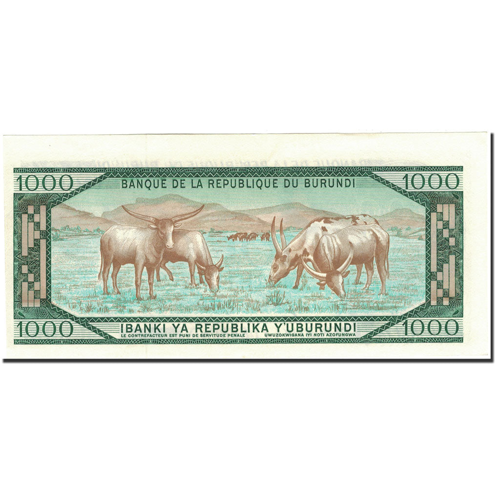 Banconote, Burundi, 1000 Francs, 1989, 1989-10-01, KM:31d, SPL+